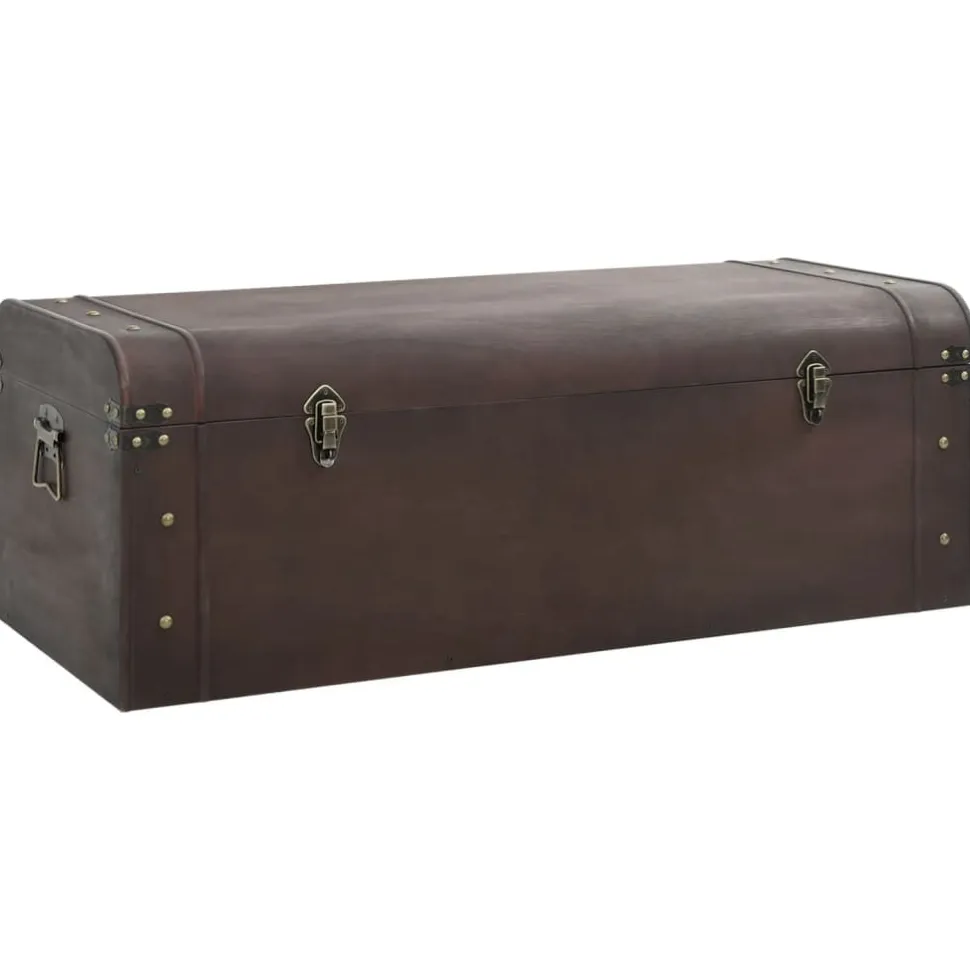 Aarrearkku salvoilla tummanruskea 79,5x39,5x39,5 cm vaneri (10548)
