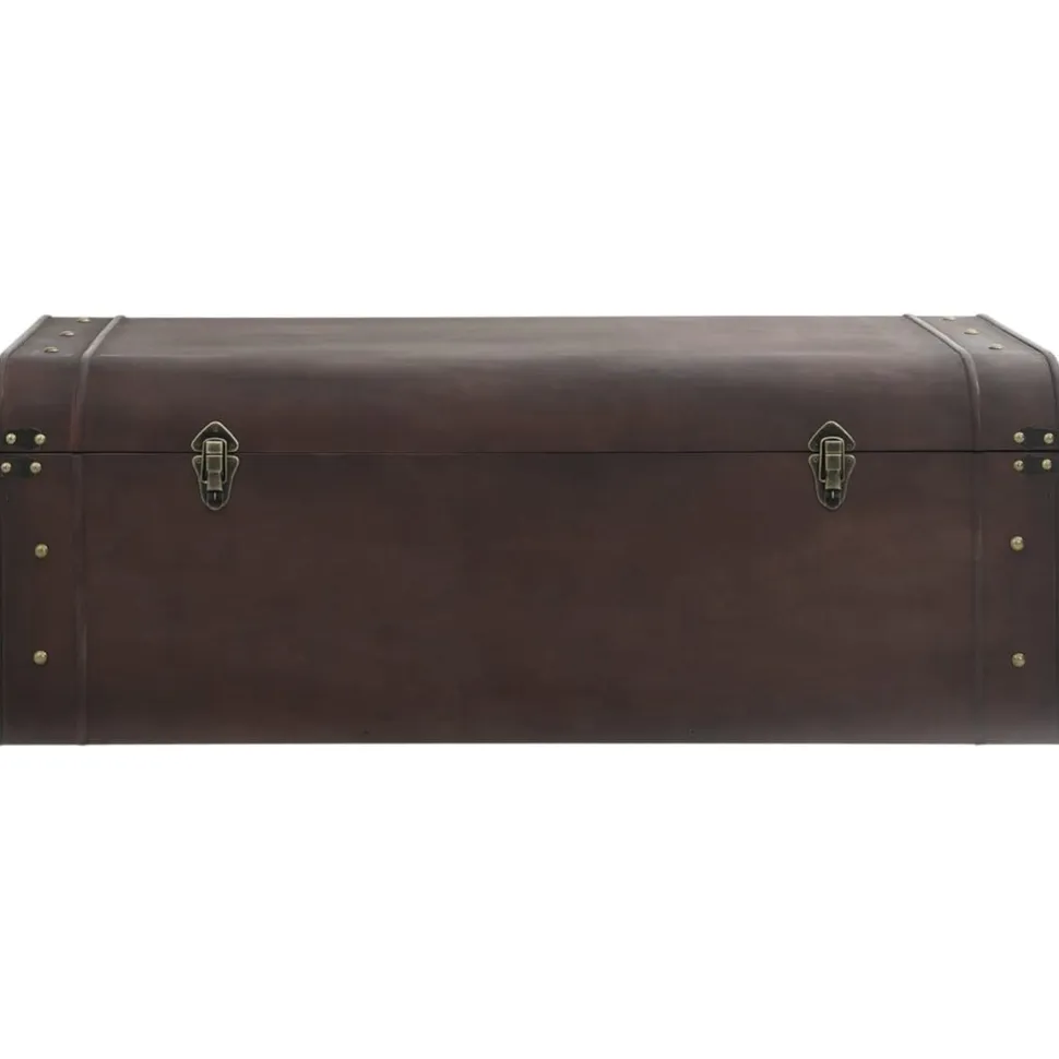 Aarrearkku salvoilla tummanruskea 79,5x39,5x39,5 cm vaneri (10548)