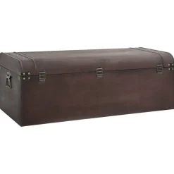 Aarrearkku salvoilla tummanruskea 79,5x39,5x39,5 cm vaneri (10548)