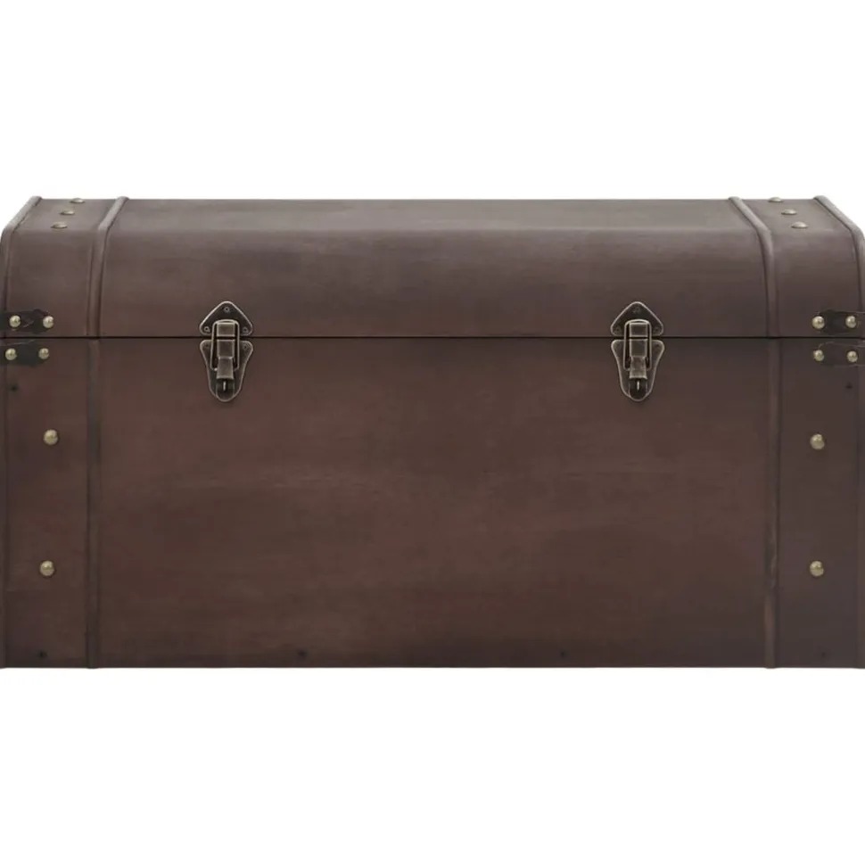 Aarrearkku salvoilla tummanruskea 79,5x39,5x39,5 cm vaneri (10548)