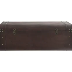 Aarrearkku salvoilla tummanruskea 79,5x39,5x39,5 cm vaneri (10548)