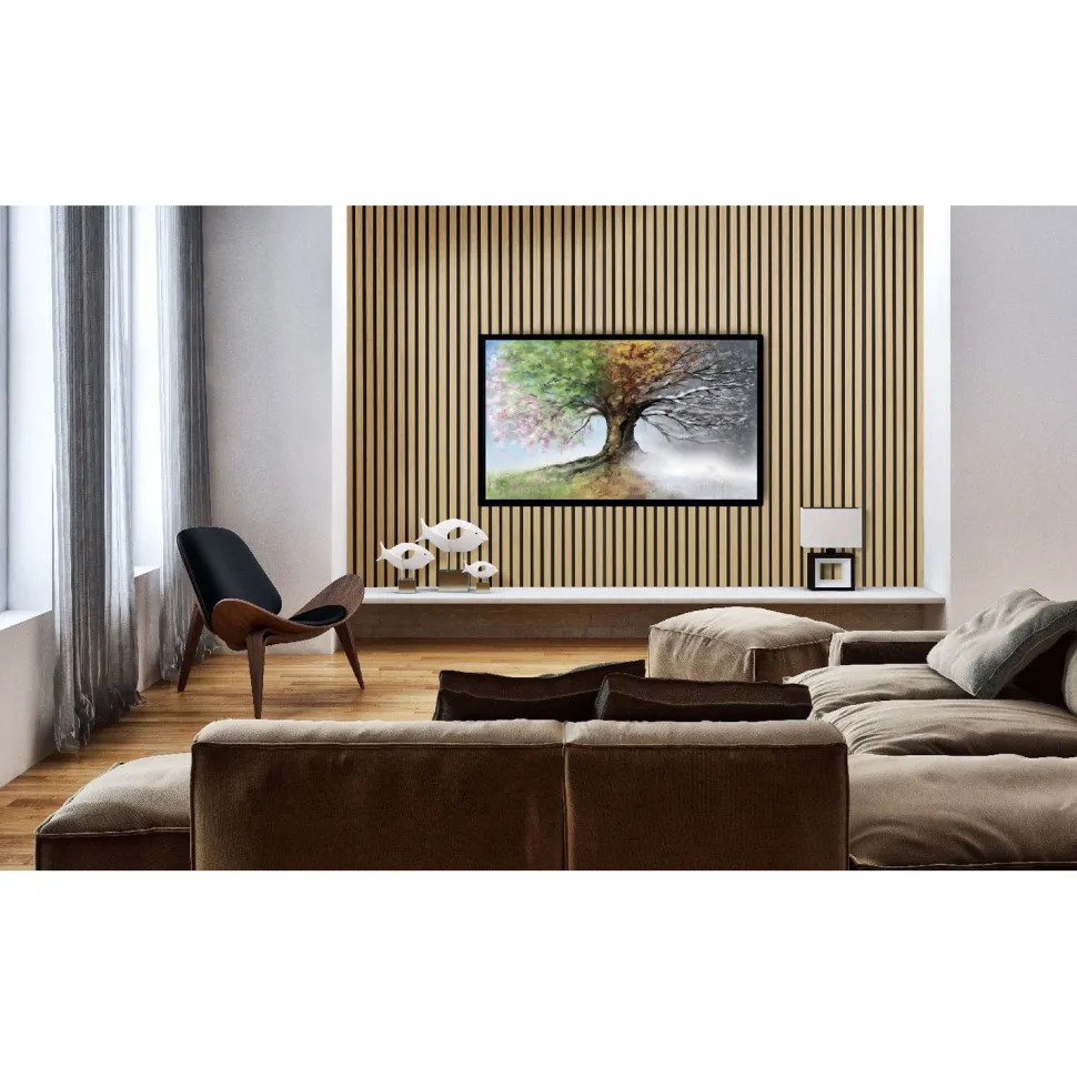 Akustiikkalevy Fibrotech Quanti, 18x520x2440mm, eri värejä puuviilupinnalla