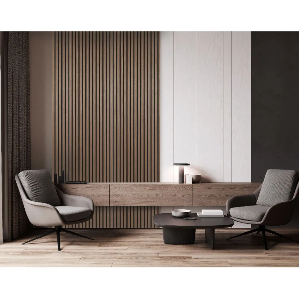 Akustiikkalevy Fibrotech Quanti, 18x520x2440mm, eri värejä puuviilupinnalla