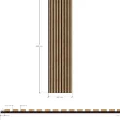 Akustiikkalevy Evella 3D V27 2400x600mm tammi