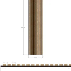 Akustiikkalevy Evella V27, 21x600x2400mm, valkotammi, puuviilupintainen