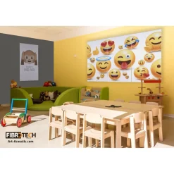 Akustiikkataulu Fibrotech Art Acoustic Emoji II, 9x600x1200mm, valkoinen