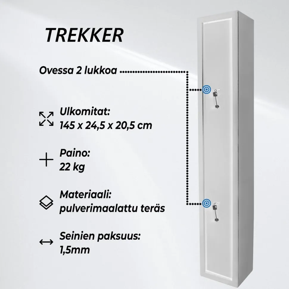 Asekaappi Trekker 3 aseelle AS300 V3 valkoinen