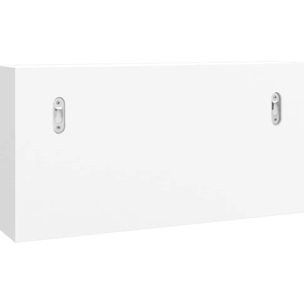 Avainkaappi valkoinen 40x8,5x20 cm tekninen puu ja teräs (50631)