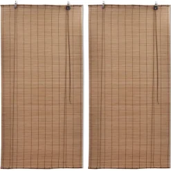 Bambu rullaverhot 2 kpl 80 x 160 cm ruskea