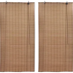 Bambu rullaverhot 2kpl 150 x 220 cm ruskea