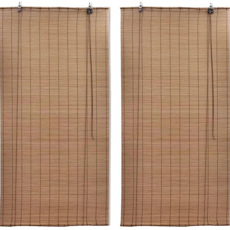 Bambu rullaverhot 2kpl 150 x 220 cm ruskea