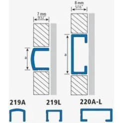 Boordilista Euroshrink alumiini 220a, 20mm x 2.5m, eri värejä