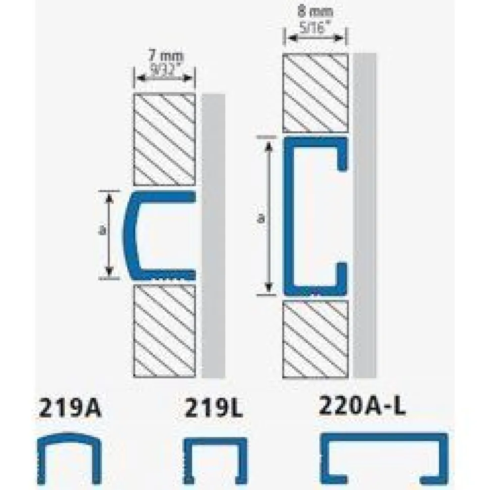 Boordilista Euroshrink alumiini 220a, 20mm x 2.5m, eri värejä