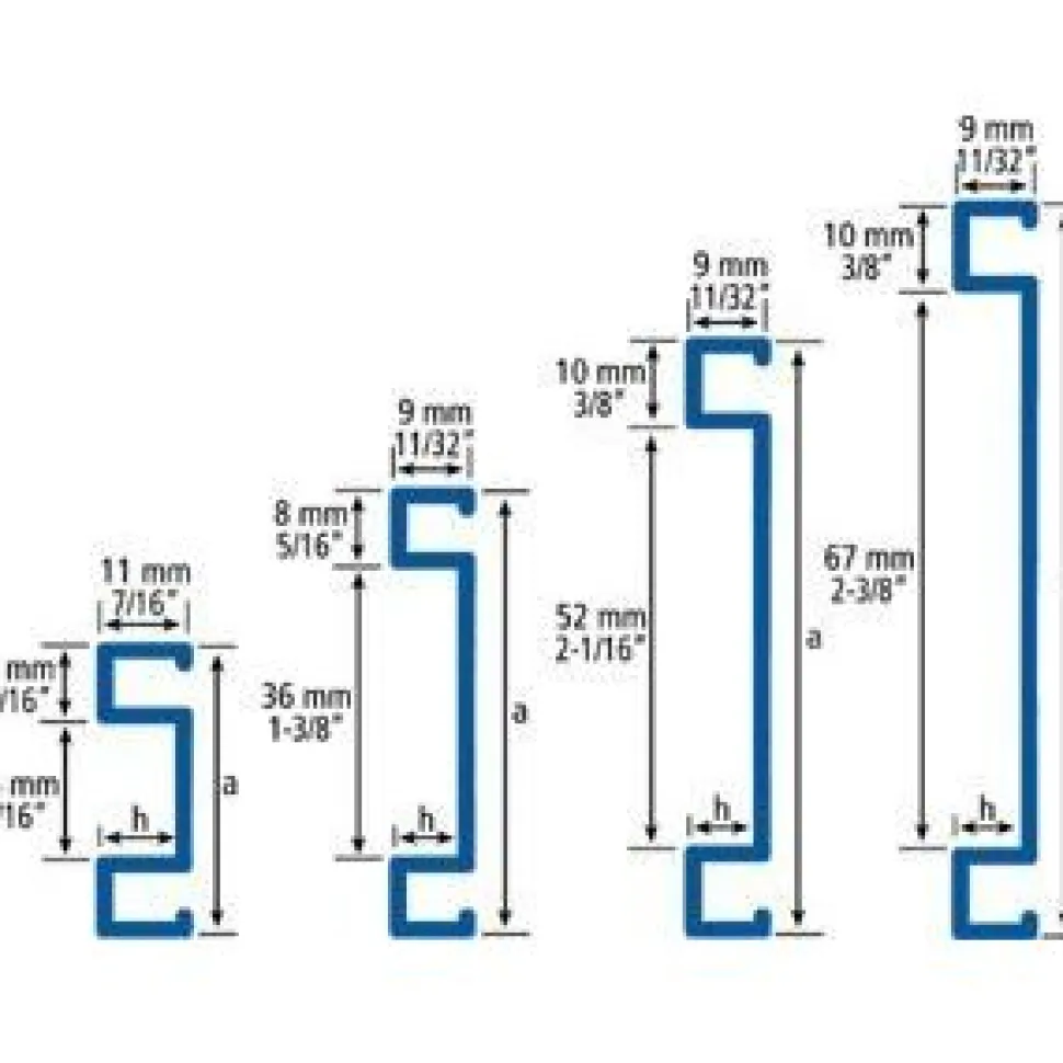 Boordilistan pohjaprofiili mosaiikille Euroshrink alumiini 226a, 32mm x 2.5m, eri värejä