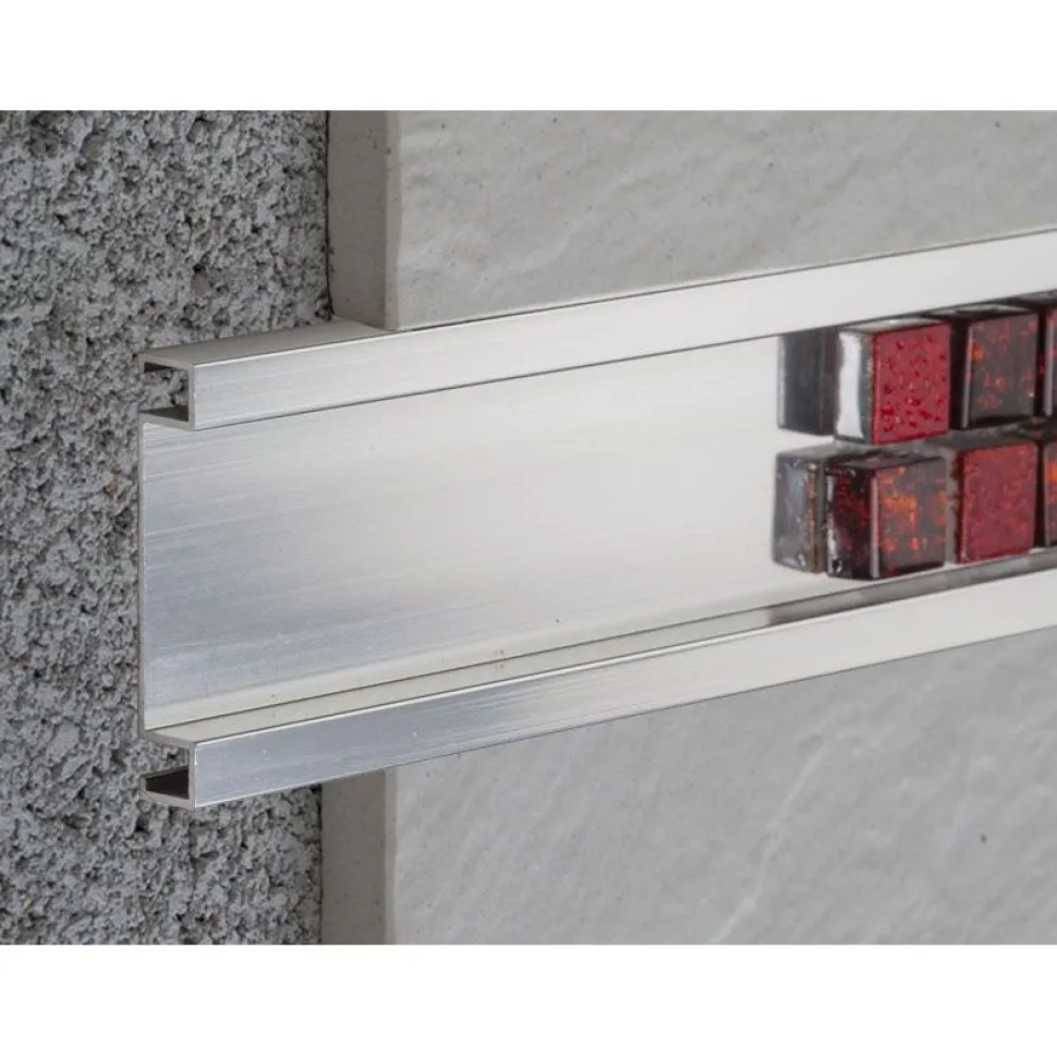 Boordilistan pohjaprofiili mosaiikille Euroshrink alumiini 227a, 52mm x 2.5m, eri värejä