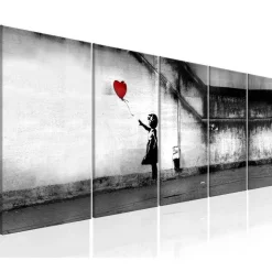 Canvas-taulu Artgeist Banksy: Runaway Balloon, eri kokoja