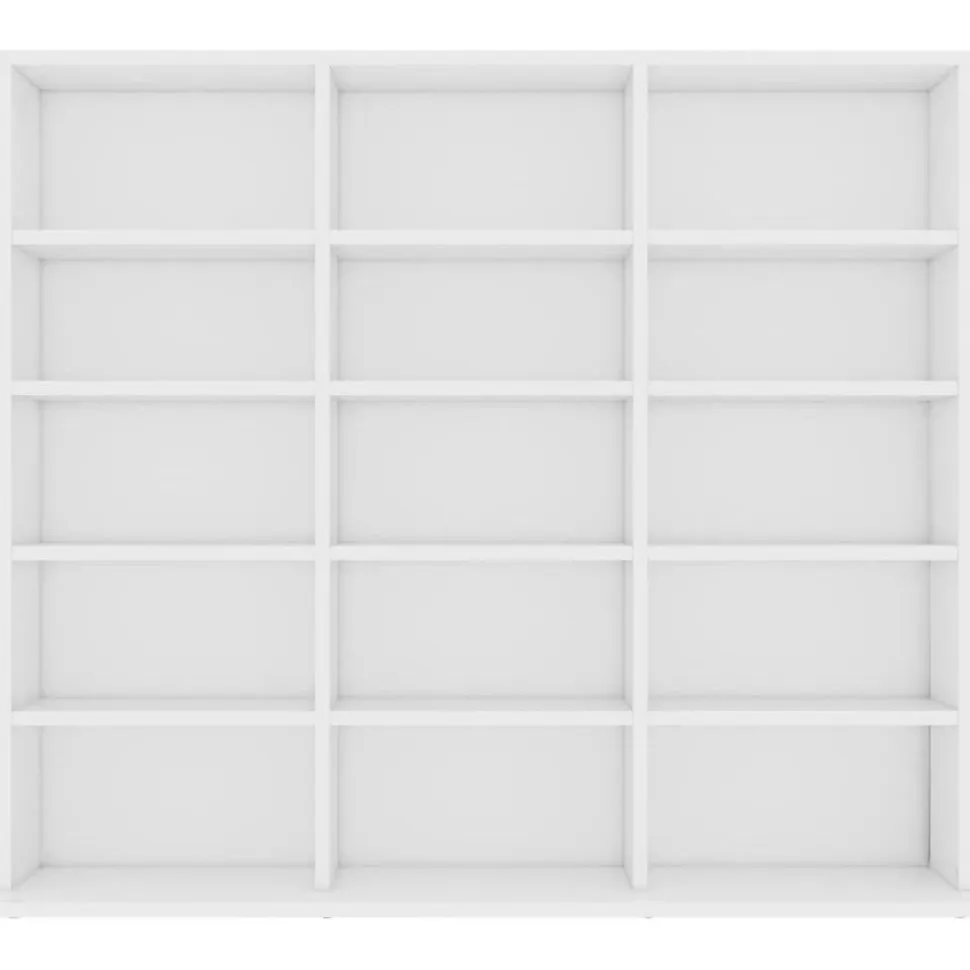 Cd-hylly valkoinen 102x16x89,5 cm lastulevy