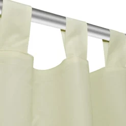 Creme mikro-satiini verhot lenkeillä 2kpl 140 x 245 cm