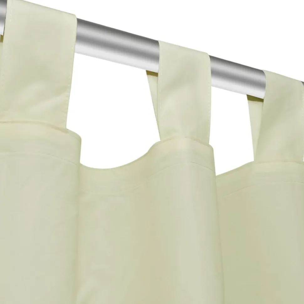 Creme mikro-satiini verhot lenkeillä 2kpl 140 x 245 cm