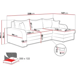Divaanisohva KRIS M, 4-istuttava, eri värivaihtoehtoja