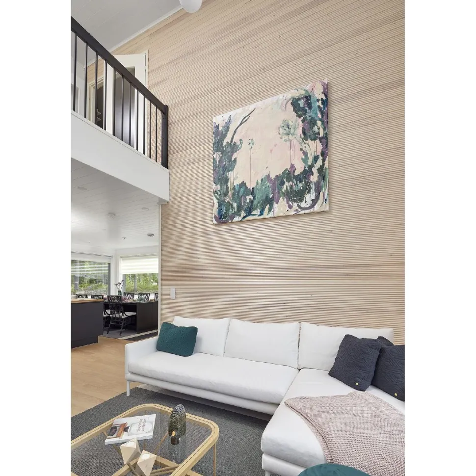 Dyyni-paneeli Cent 15x90x3300mm, mänty, valkolakattu