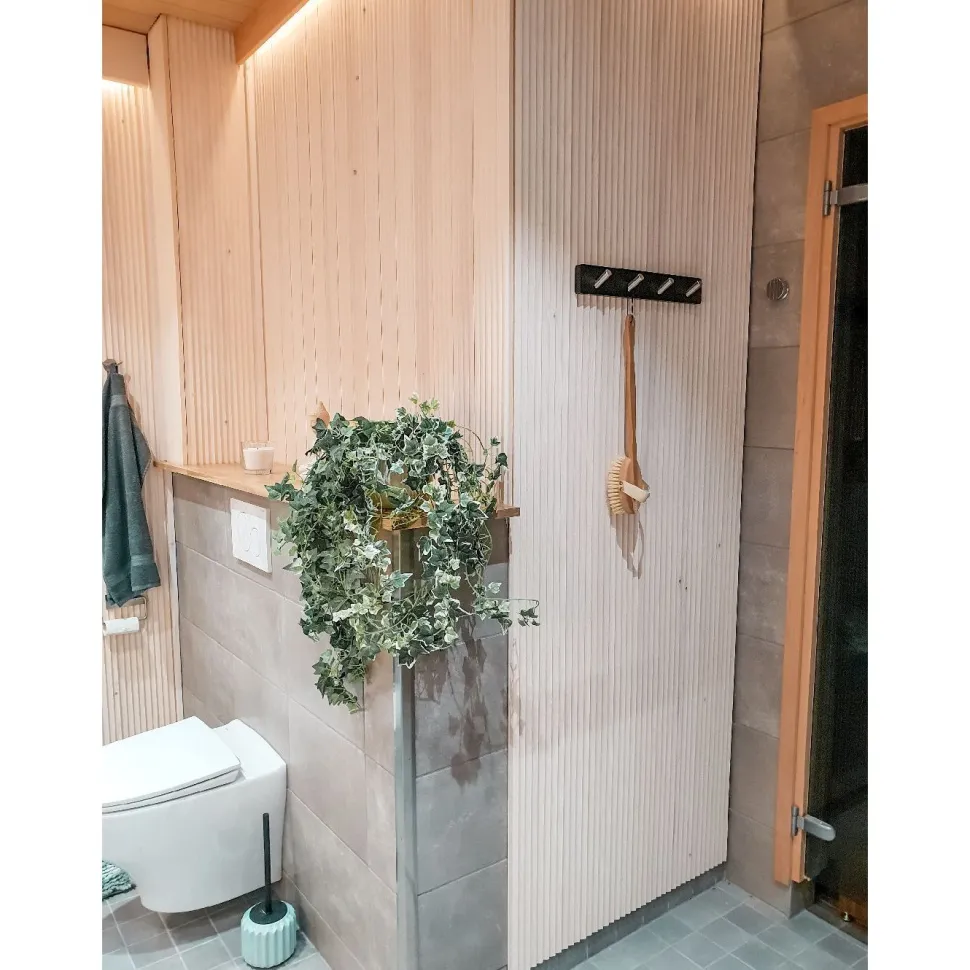 Dyyni-paneeli Cent 15x90x3300mm, mänty, valkolakattu