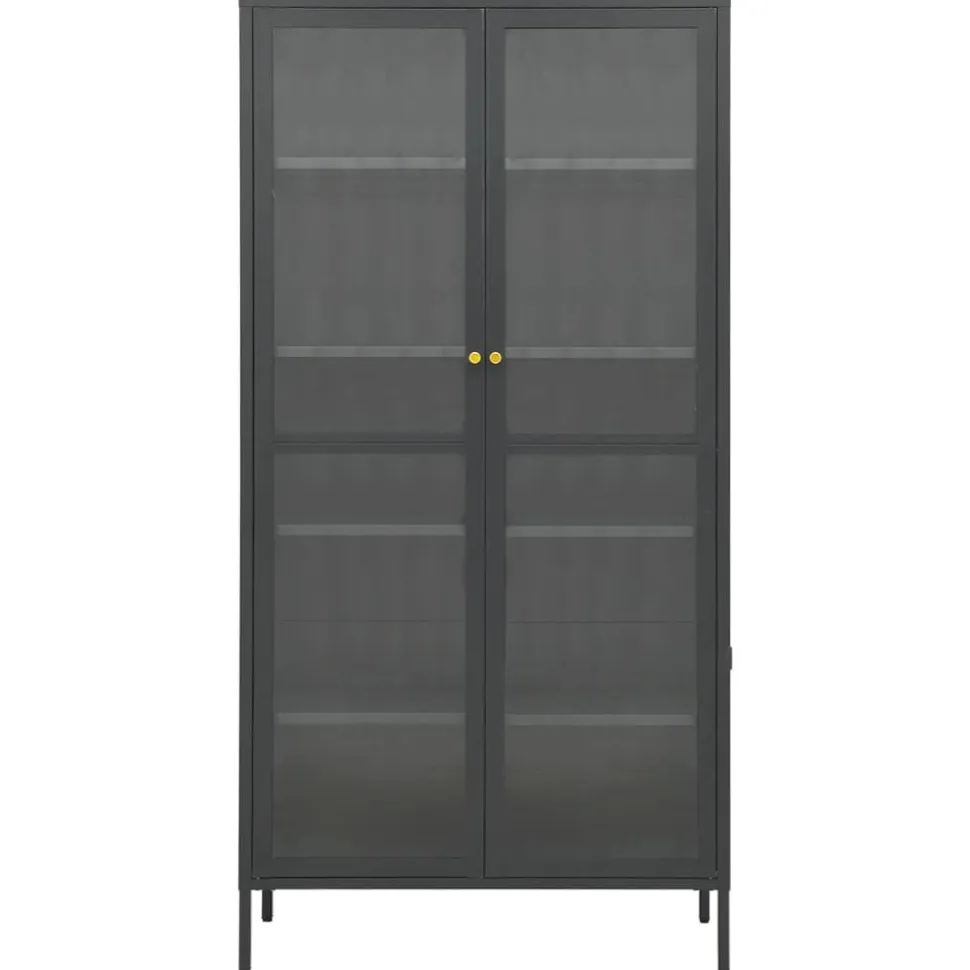 Esittelykaappi musta 90x40x180 cm teräs/karkaistu lasi (36079)