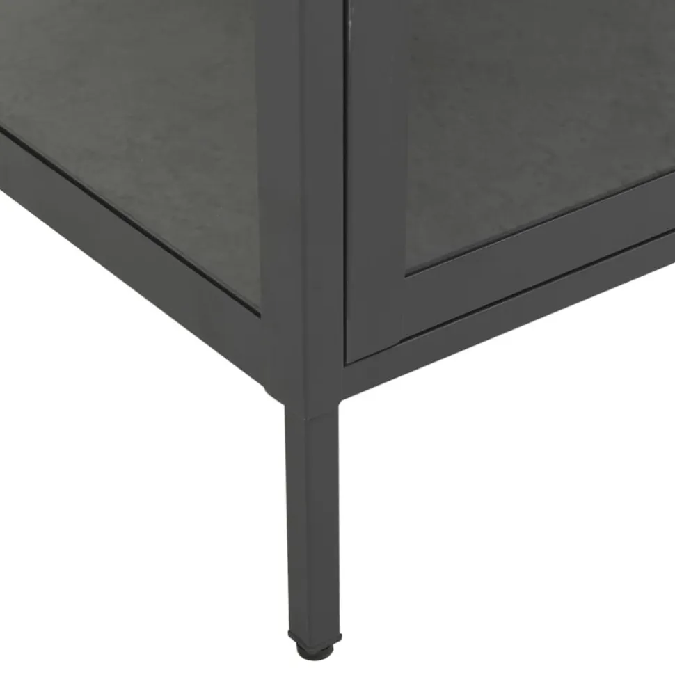 Esittelykaappi musta 90x40x180 cm teräs/karkaistu lasi (36079)