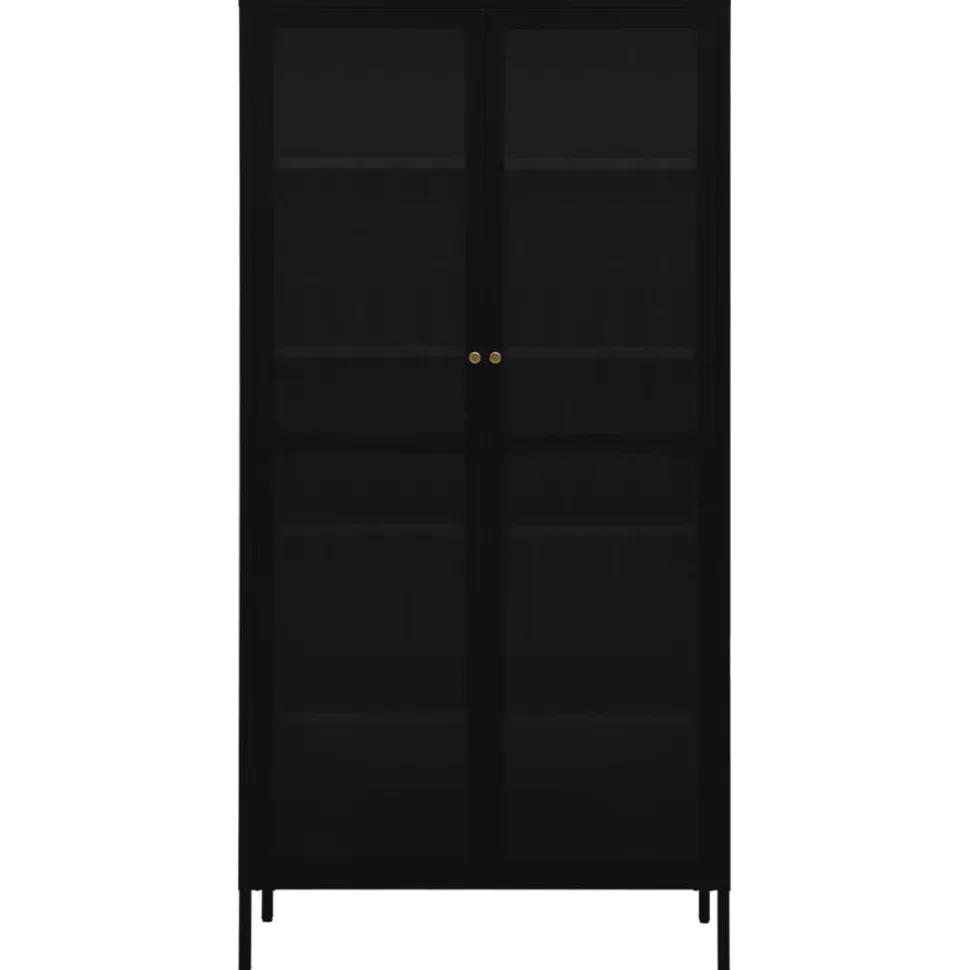 Esittelykaappi musta 90x40x180 cm teräs/karkaistu lasi (36079)