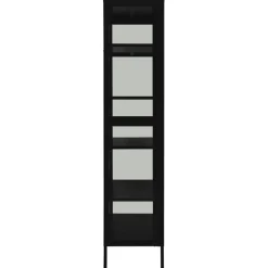 Esittelykaappi musta 90x40x180 cm teräs/karkaistu lasi (36079)