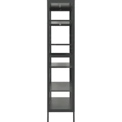 Esittelykaappi musta 90x40x180 cm teräs/karkaistu lasi (36079)