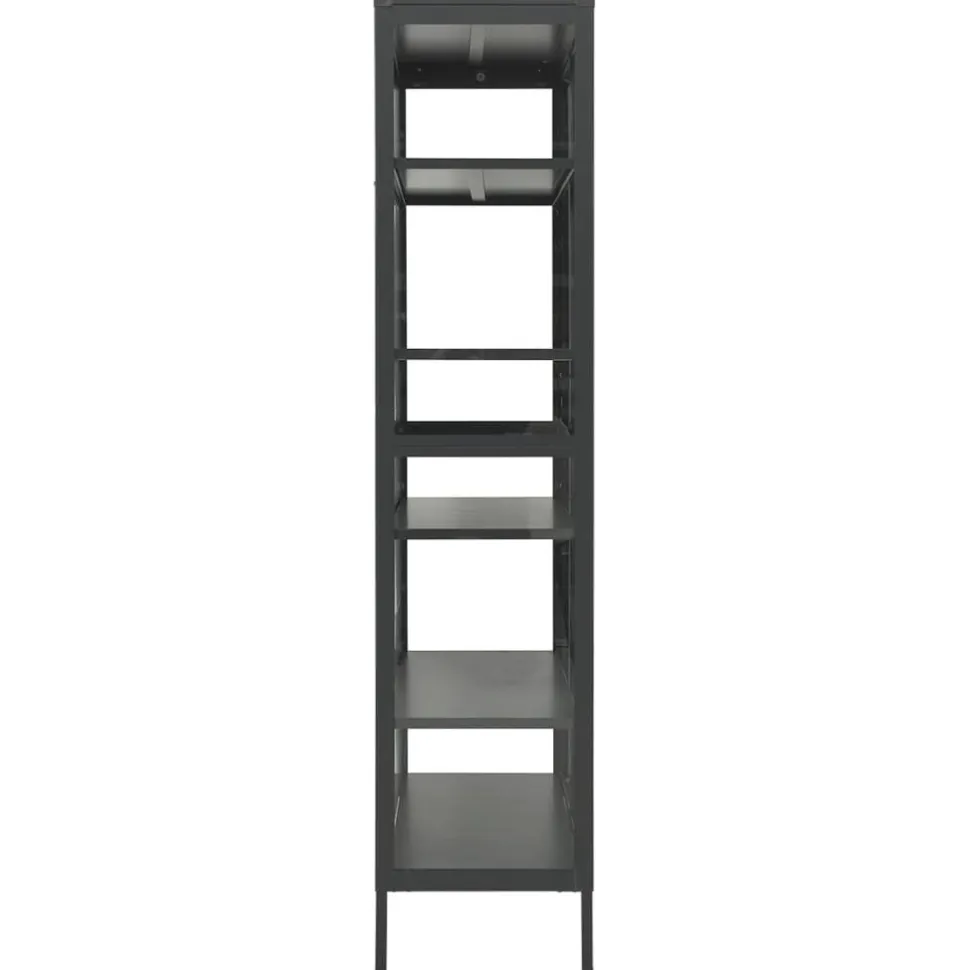 Esittelykaappi musta 90x40x180 cm teräs/karkaistu lasi (36079)