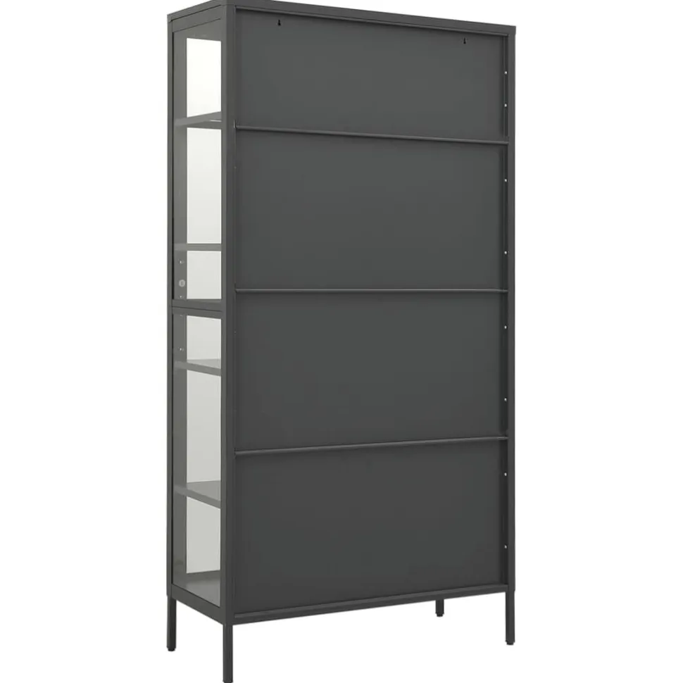 Esittelykaappi musta 90x40x180 cm teräs/karkaistu lasi (36079)