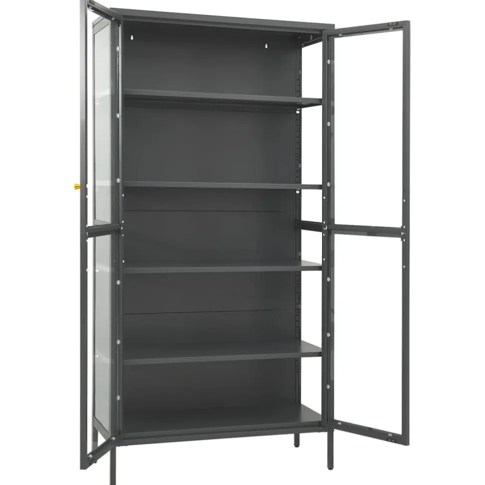 Esittelykaappi musta 90x40x180 cm teräs/karkaistu lasi (36079)