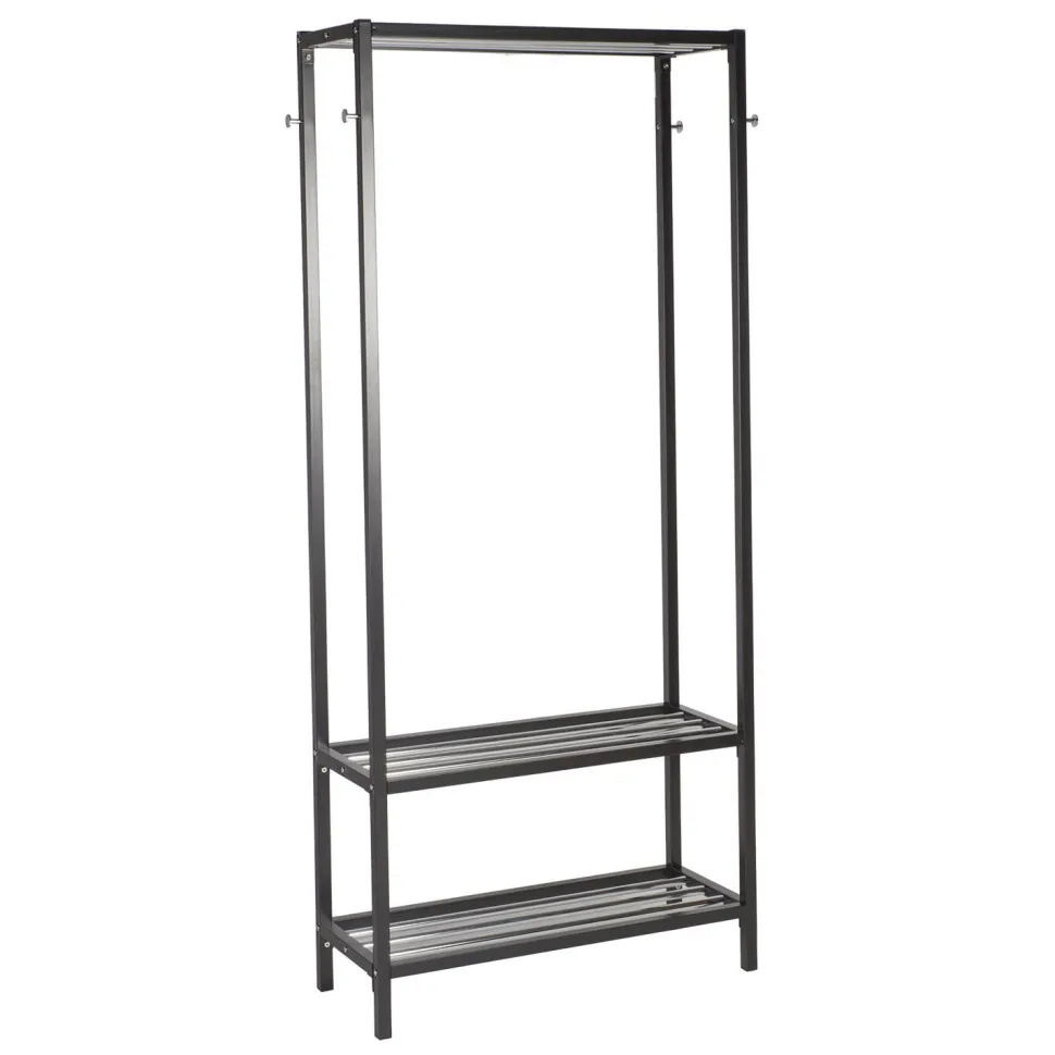 Eteisen hylly Home4You Straight 85x32x180cm, musta