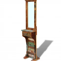 Eteisen peili täysi kunnostettu kierrätetty puu 47x23x180 cm