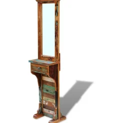 Eteisen peili täysi kunnostettu kierrätetty puu 47x23x180 cm