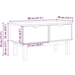 Eteisen penkki OTTA 80x40x45 cm täysi mänty (13462)