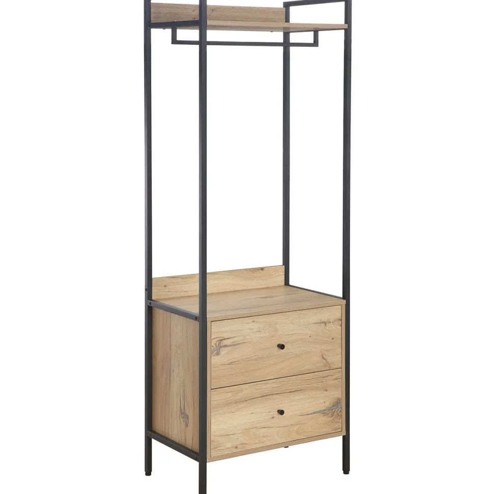 Eteishylly Home4You HANNES 64x40xK180 cm, rustiikkinen melamiini, ruskea