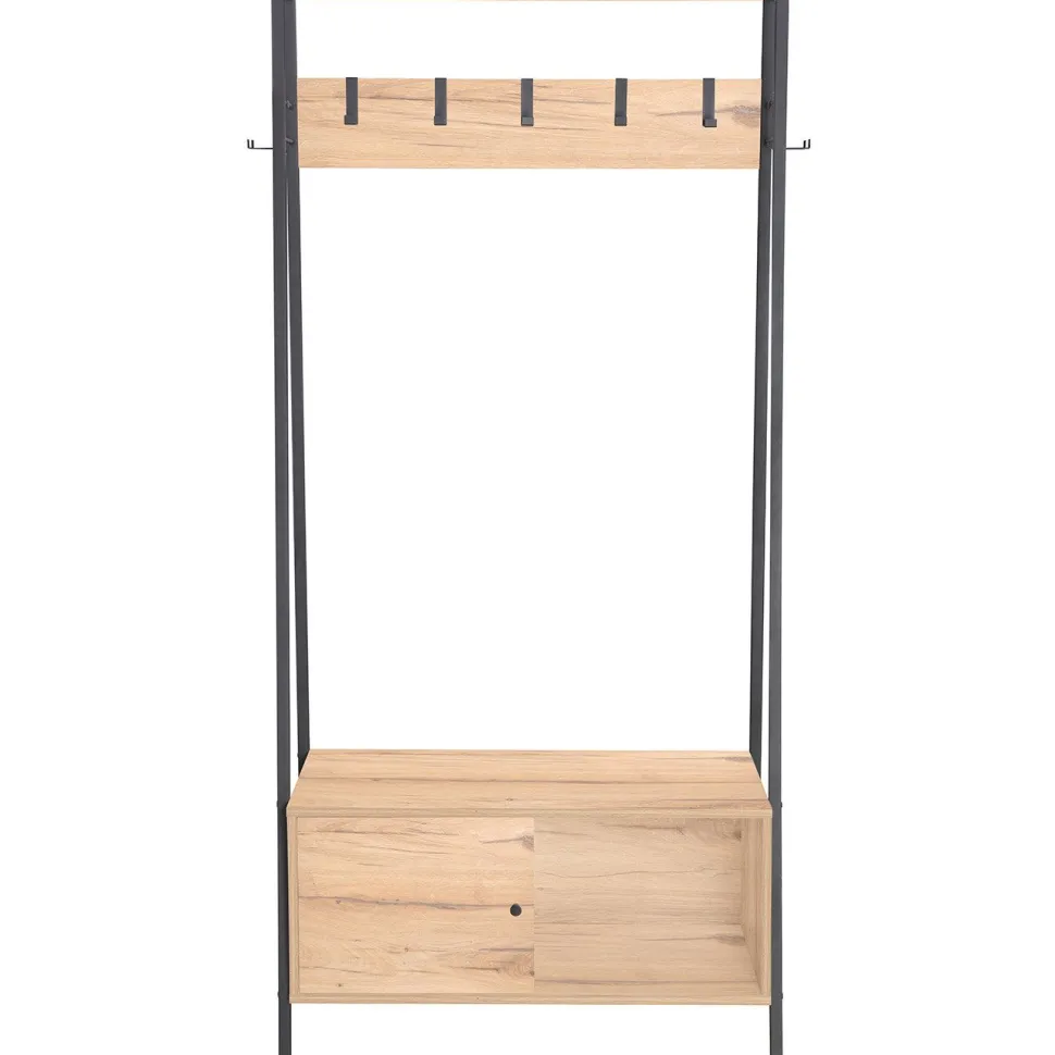 Eteishylly Home4You HANNES 84x40xK180 cm, rustiikkinen melamiini, ruskea