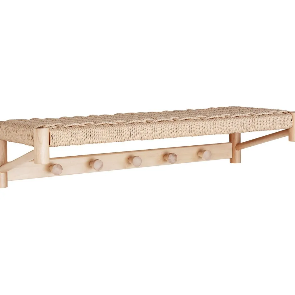 Hattuhylly ja naulakko House Nordic Abano, 78x31cm, poppelipuu