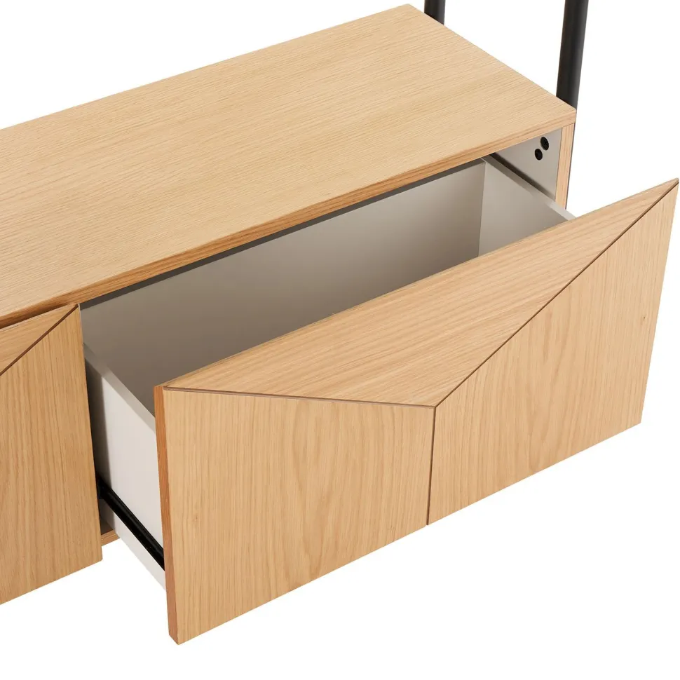 Hylly Home4You Nate 125,5x32x117cm, tammi