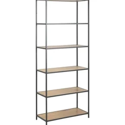 Hylly Home4You SEAFORD 77x35xK185 cm, villi tammi, ruskea