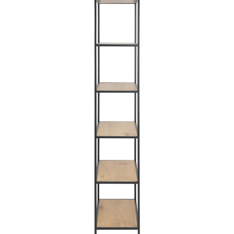 Hylly Home4You SEAFORD 77x35xK185 cm, villi tammi, ruskea