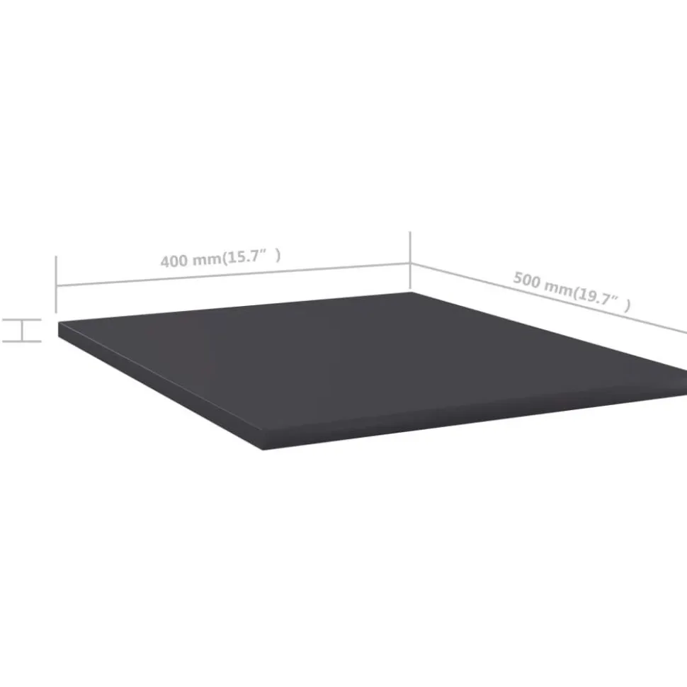 Hyllylevyt 8 kpl harmaa 40x50x1,5 cm lastulevy