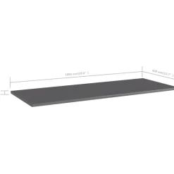 Hyllylevyt 4kpl korkeakiilto harmaa 100x40x1,5 cm