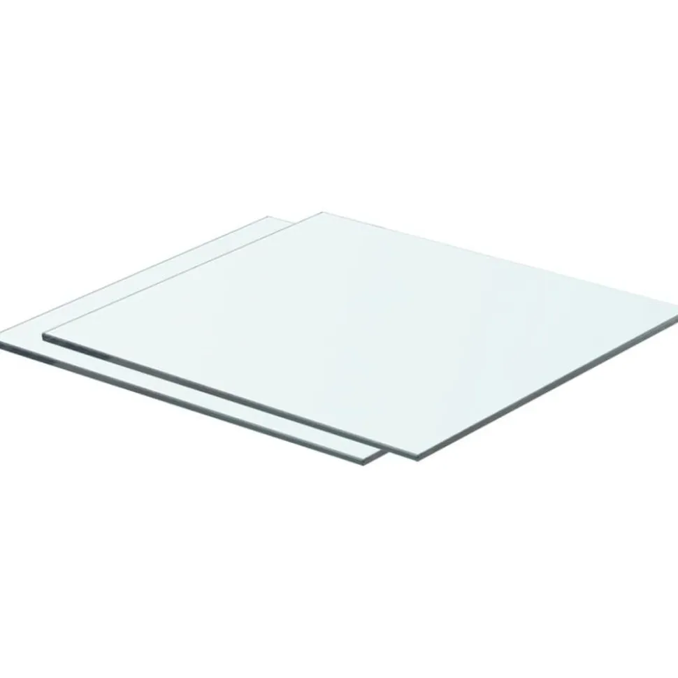 Hyllyt 2 kpl, kirkas lasi, 40x30 cm