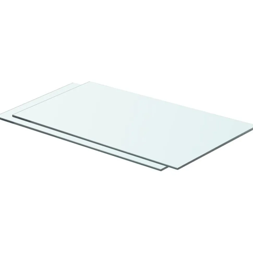 Hyllyt 2 kpl, kirkas lasi, 60x30 cm