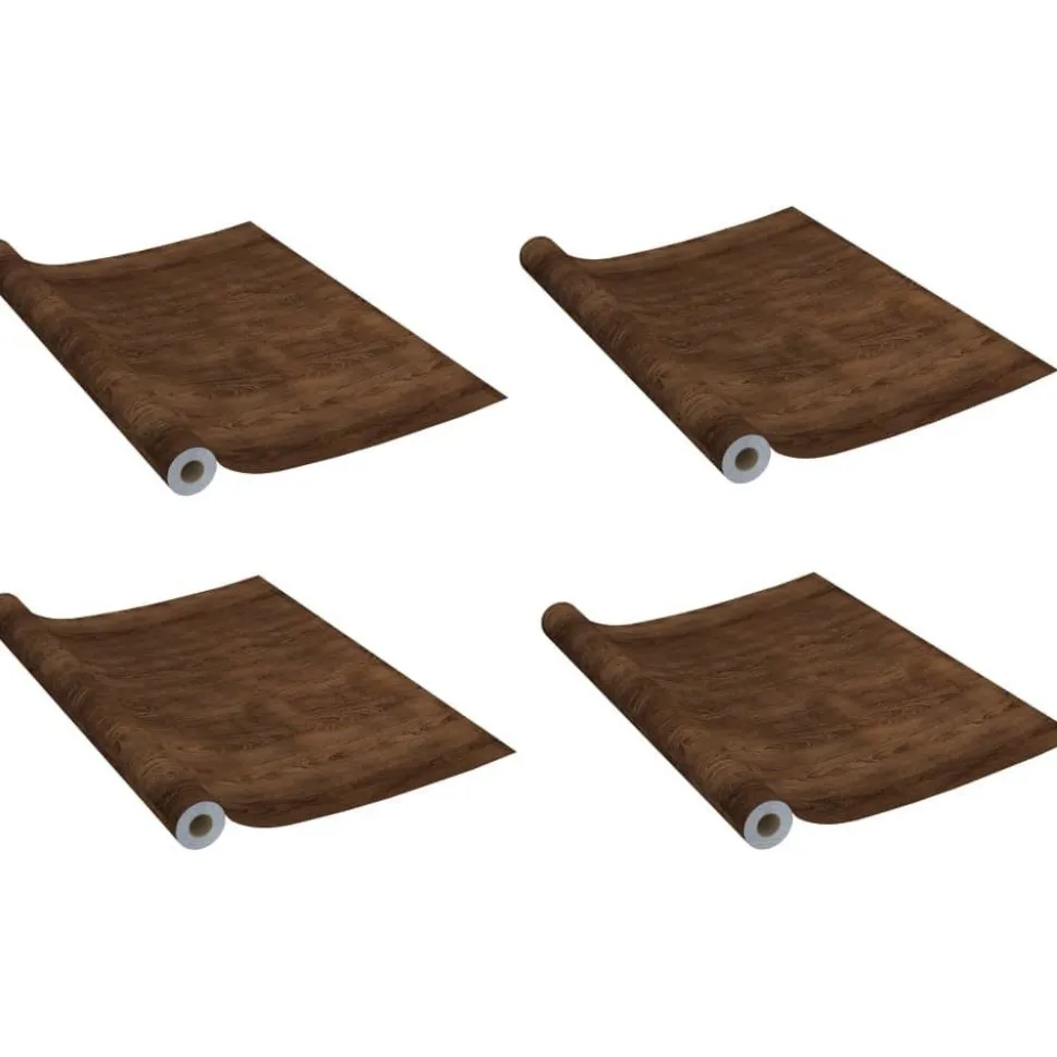 Itseliimautuvat ovikalvot 4 kpl tumma tammi 210x90 cm pvc