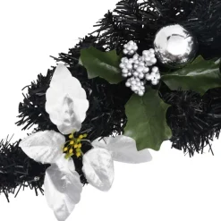 Joulukaari LED-valoilla, musta, 90cm, PVC